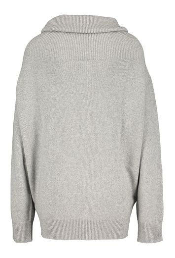 Grijze trui met boothals in cashmere Liviana Conti
