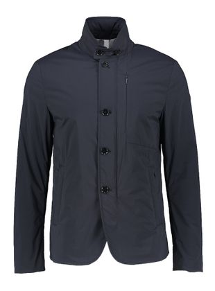 Duno Donkerblauwe jas met schuine insteekzakken Orion Mirto