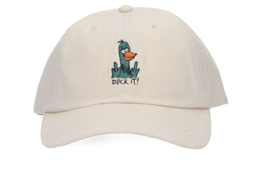 Ecru katoenen pet met eend logo Iriedaily