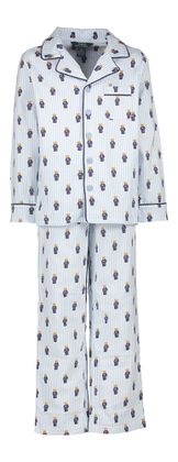 Ralph Lauren Kids Katoenen flanellen pyjamaset met Polo Bear Ralph Lauren