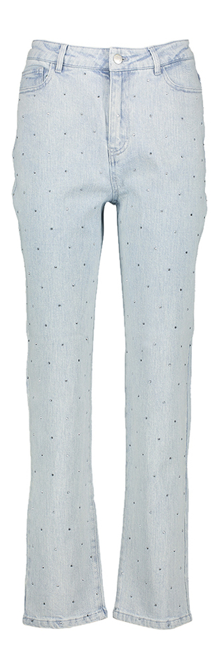 Lichtblauwe jeans met strass detail Soaked In Luxury 