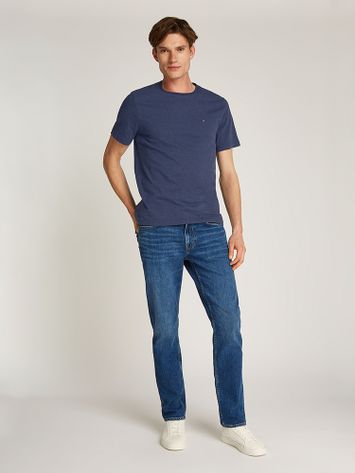 Donkerblauwe katoenen t-shirt met merklogo Tommy Hilfiger