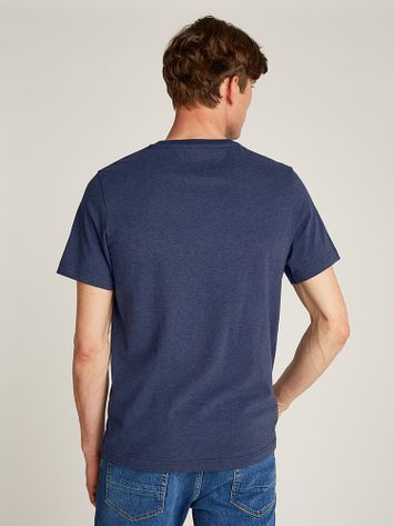 Donkerblauwe katoenen t-shirt met merklogo Tommy Hilfiger