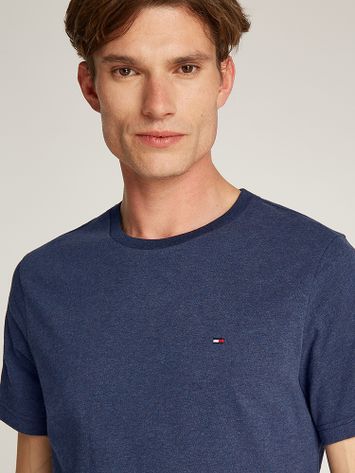 Donkerblauwe katoenen t-shirt met merklogo Tommy Hilfiger