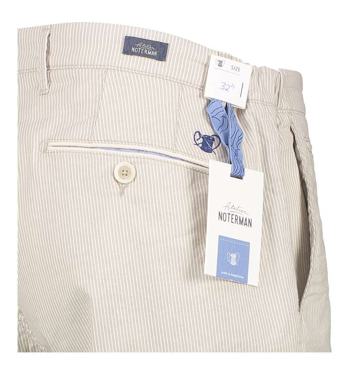 Beige gestreepte short Atelier Noterman 