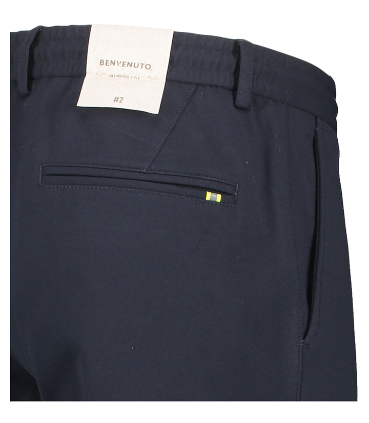 Donkerblauwe comfortabele broek in training stof Benvenuto