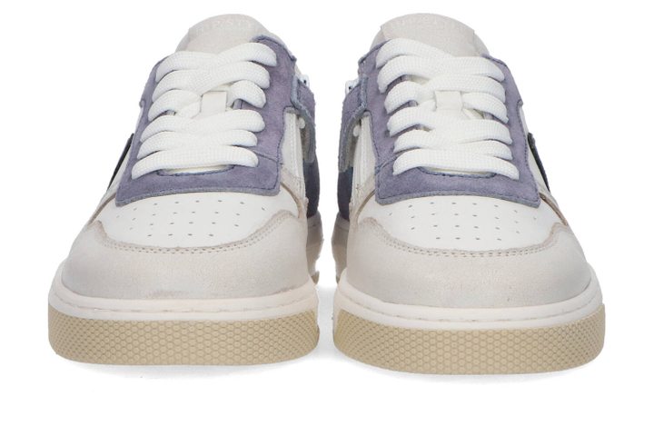 Witte lage sneakers met lichtblauwe details Hip Shoe Style