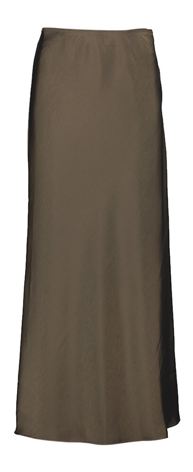 Bruine glanzende rok met elastiek Vicky Neo Noir