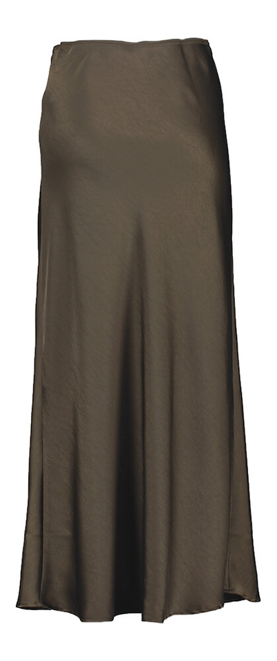 Bruine glanzende rok met elastiek Vicky Neo Noir