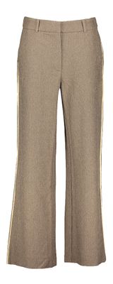 Donkerbeige broek met streep aan de zijkant Co'Couture