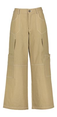 Walnut cargo broek met witte stikking Co'Couture