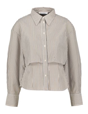 Bruin en wit gestreepte blouse Liney Co'Couture