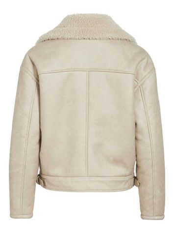 Beige jas in daim stof met teddy Virisi Vila