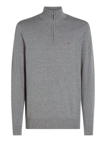 Grijze trui met rits en opstaande kraag Tommy Hilfiger 