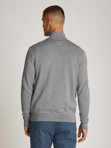 Grijze trui met rits en opstaande kraag Tommy Hilfiger 