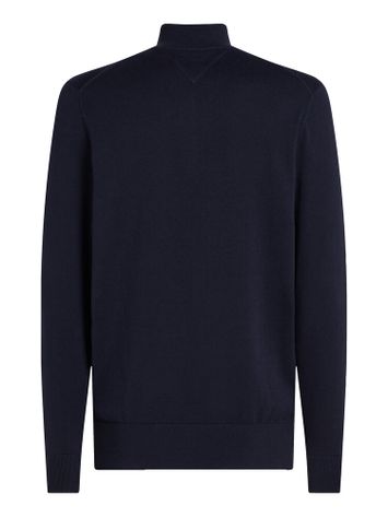 Blauwe trui met rits en opstaande kraag Tommy Hilfiger 