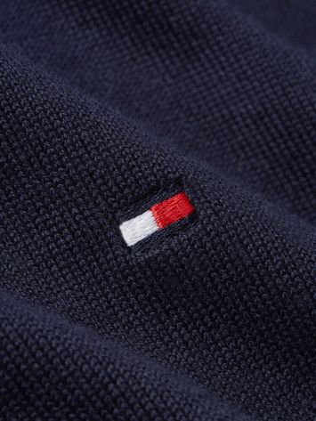 Blauwe trui met rits en opstaande kraag Tommy Hilfiger 