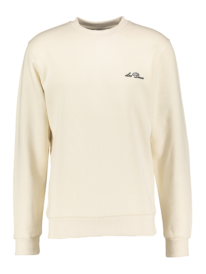 Beige sweater met ronde hals en print op de rug Les Deux