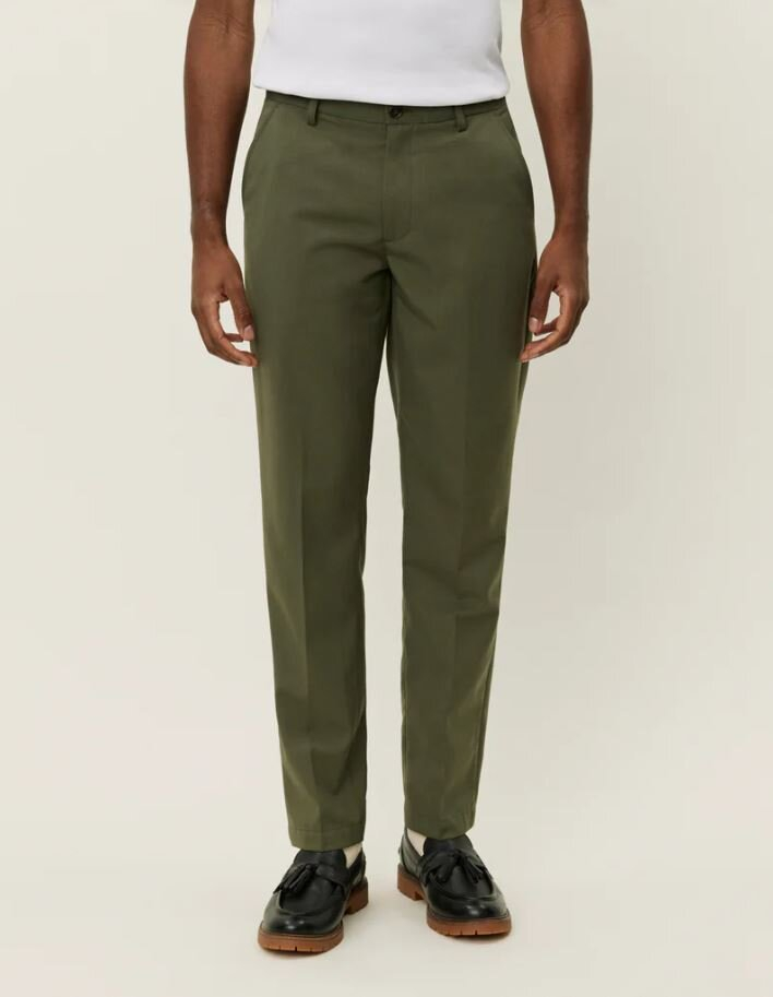 Kaki regular fit broek Como Les Deux