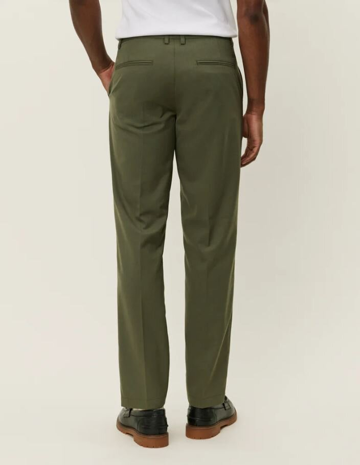 Kaki regular fit broek Como Les Deux