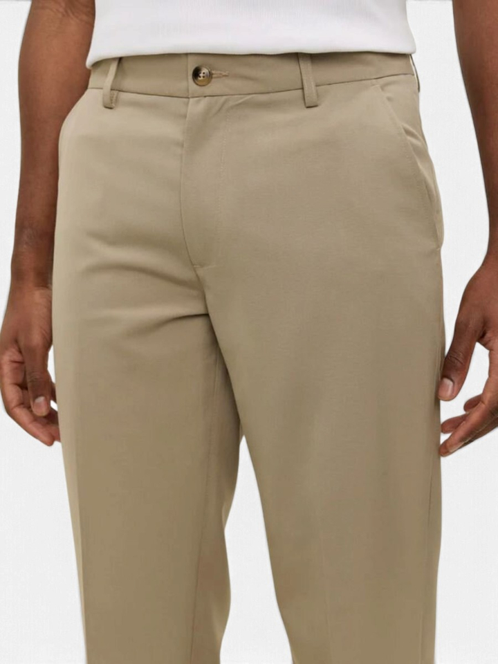 Beige regular fit broek Como Les Deux