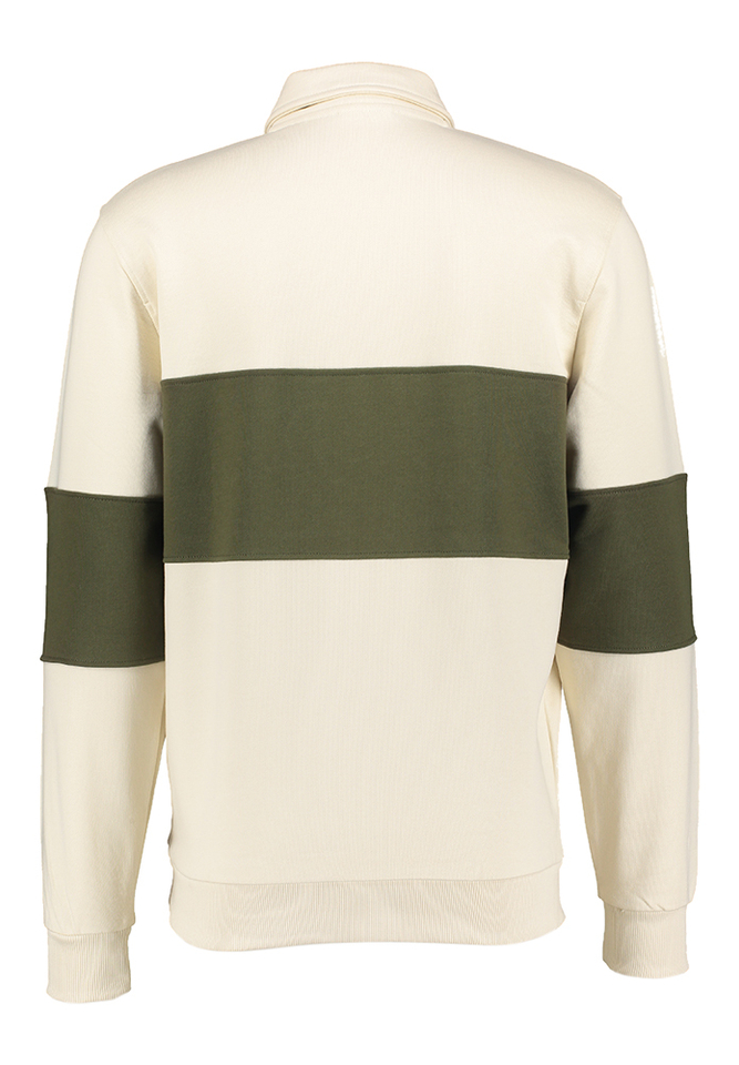 Beige met groene sweater met rits Les Deux