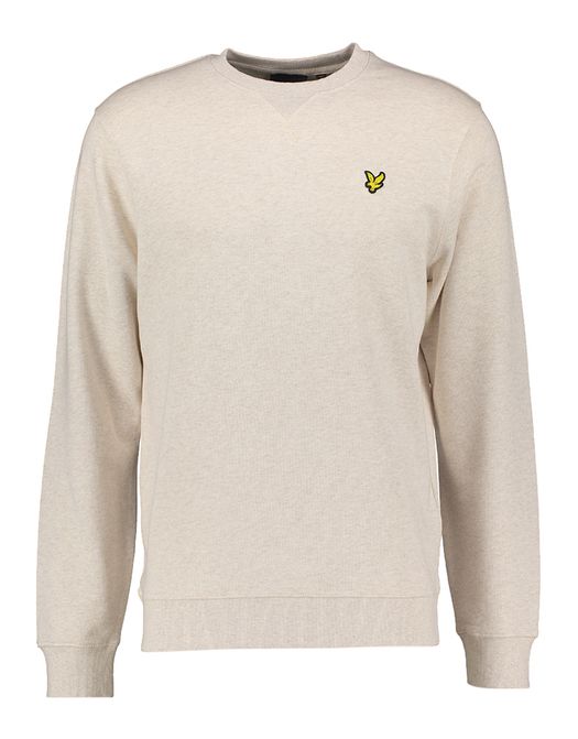 Beige katoenen sweater met logo Lyle & Scott