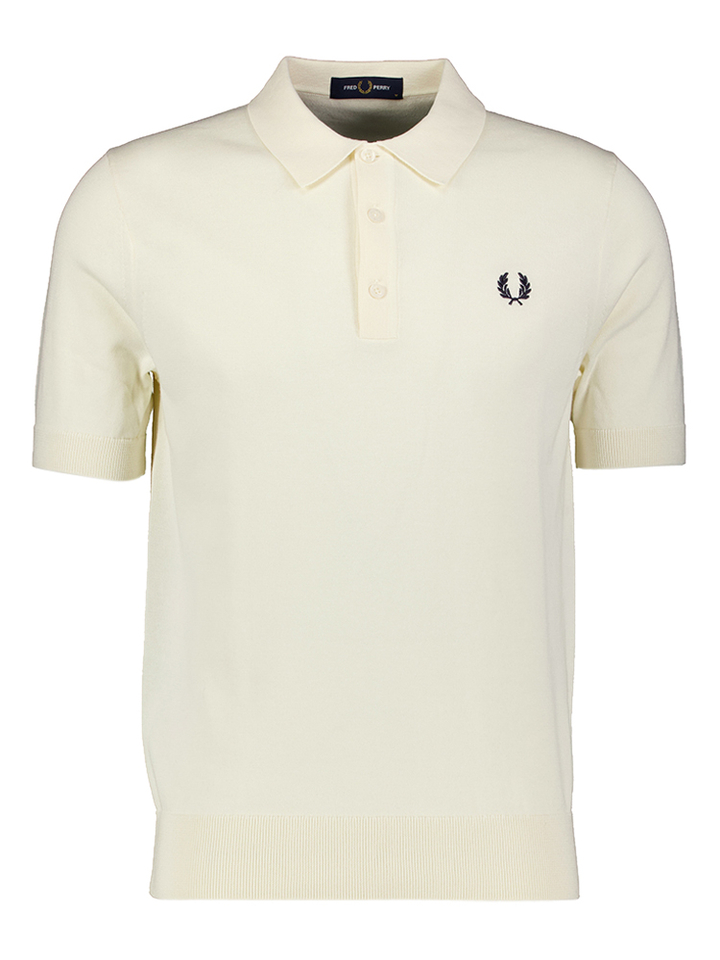 Ecru polo met groen accent Fred Perry