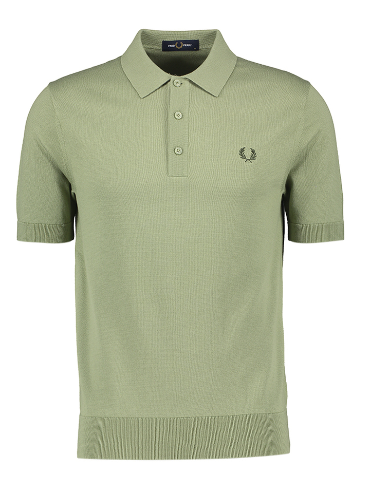 Olijfgroene polo in tricot Fred Perry