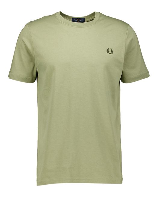 Kaki groene katoenen t-shirt Fred Perry