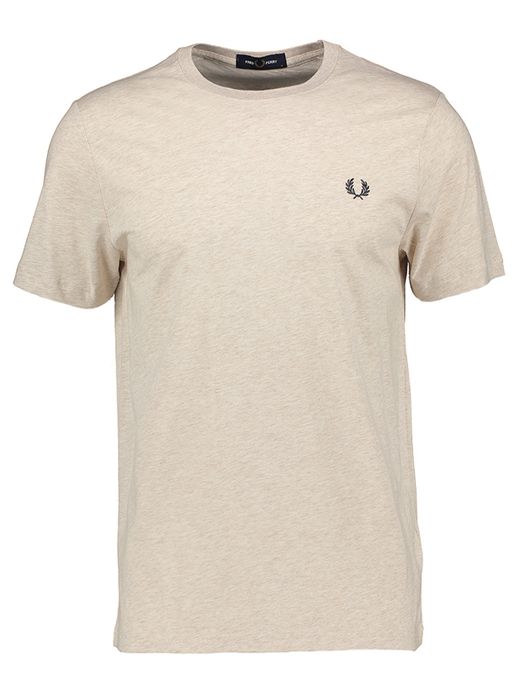 Ecru t-shirt met ronde hals en kort mouwen Fred Perry