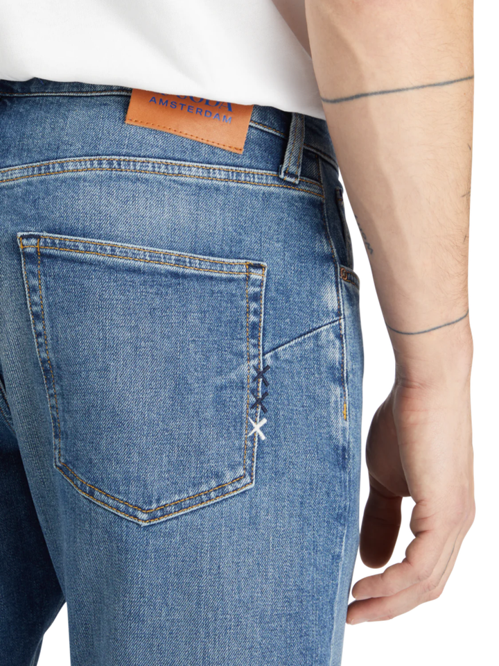 Blauwe classic straight fit jeans The Zee Scotch & Soda