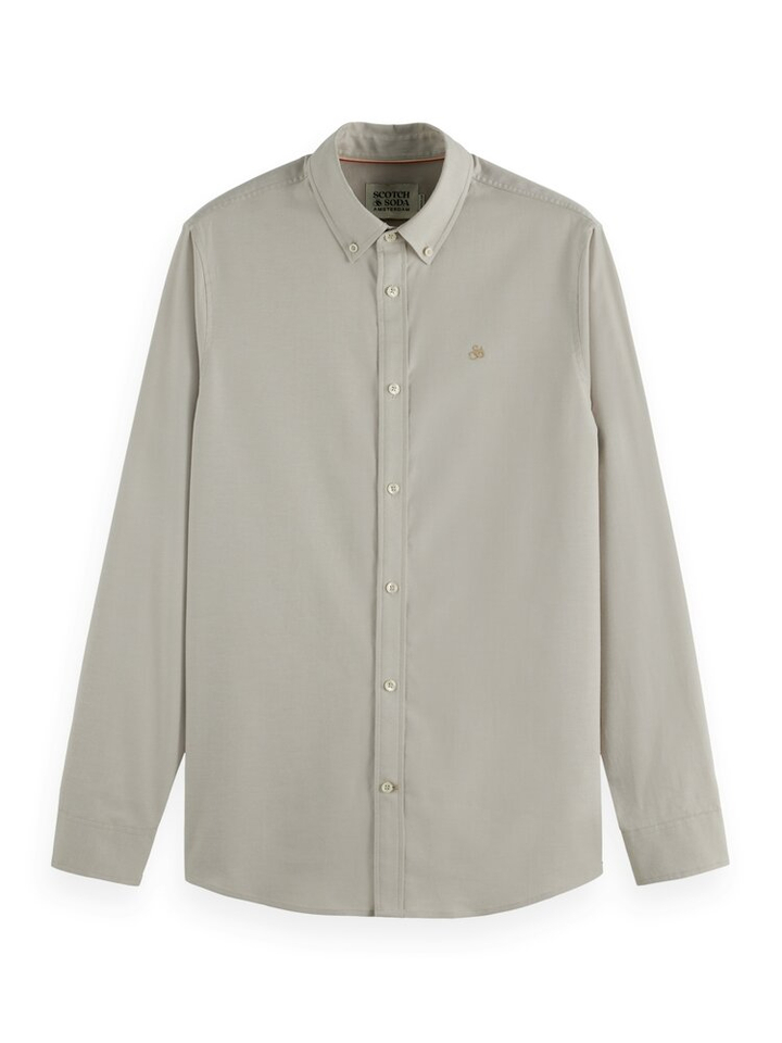 Taupe katoenen hemd met lange mouwen Scotch&Soda 