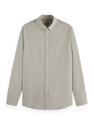 Scotch & Soda Taupe katoenen hemd met lange mouwen Scotch&Soda