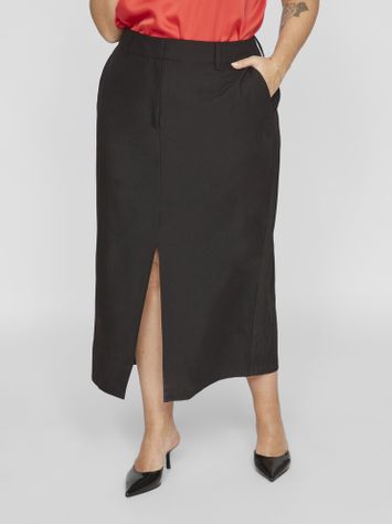 Zwarte lange rok met split Evoked