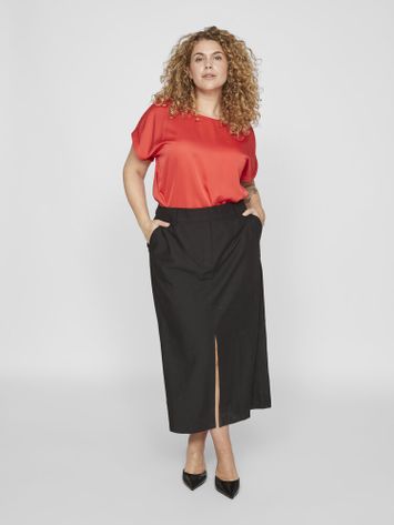 Zwarte lange rok met split Evoked