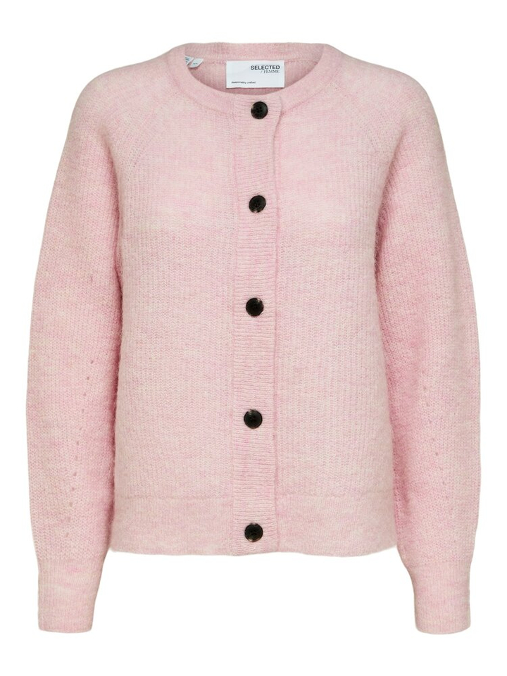 Bleached mauve gilet met bruine knopen Selected