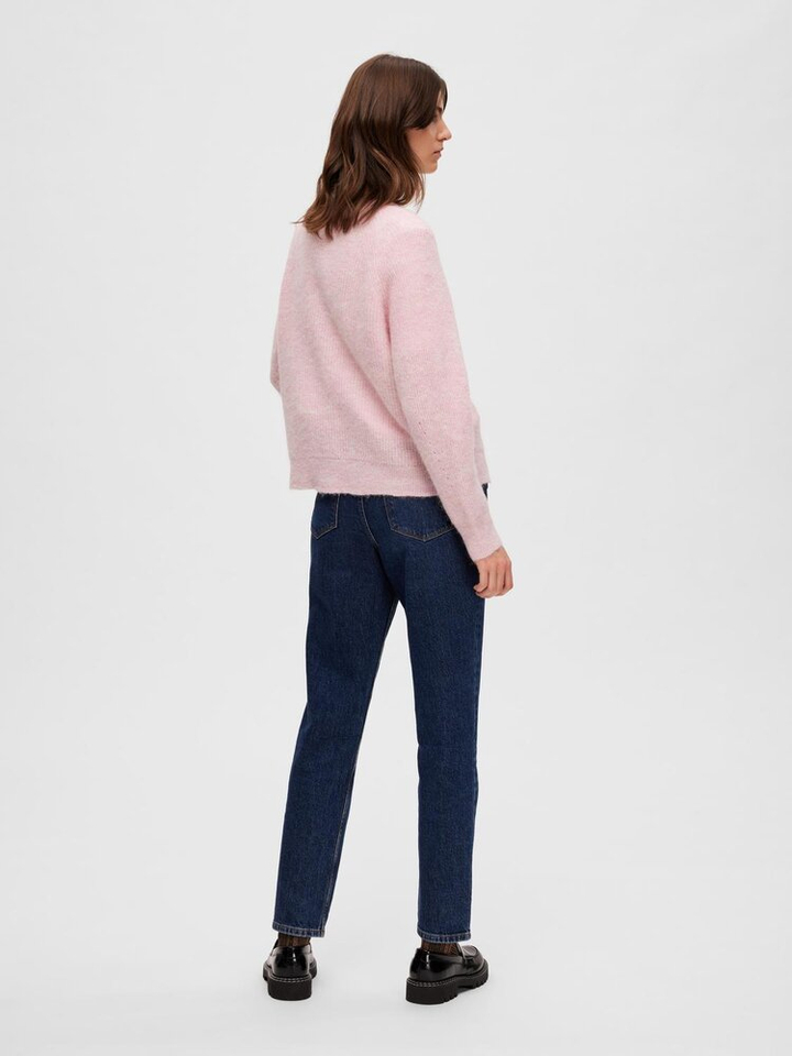 Bleached mauve gilet met bruine knopen Selected