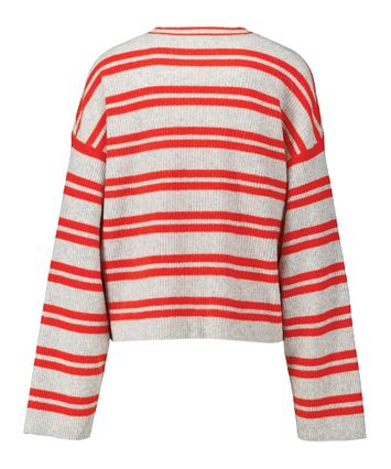 Grijze wollen sweater met rood strepenpatroon Rax American Vintage