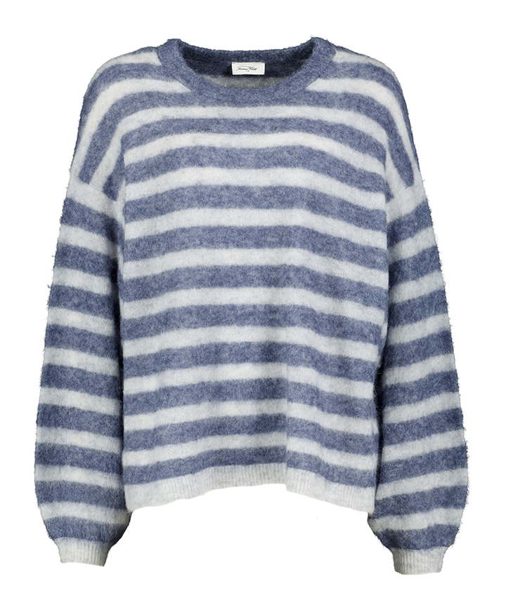 Blauwe gestreepte trui in alpaca wol Nen American Vintage 