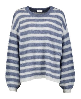 Blauwe gestreepte trui in alpaca wol Nen American Vintage