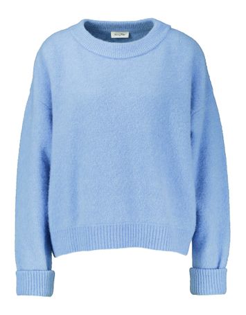 Lichtblauwe wollen sweater met boothals Vito American Vintage