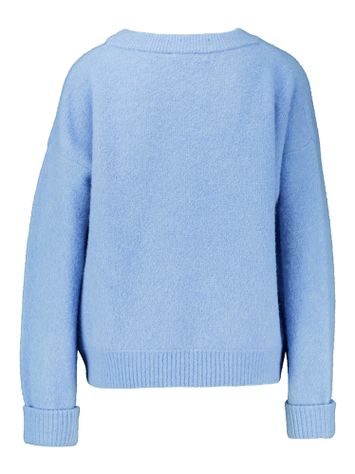 Lichtblauwe wollen sweater met boothals Vito American Vintage