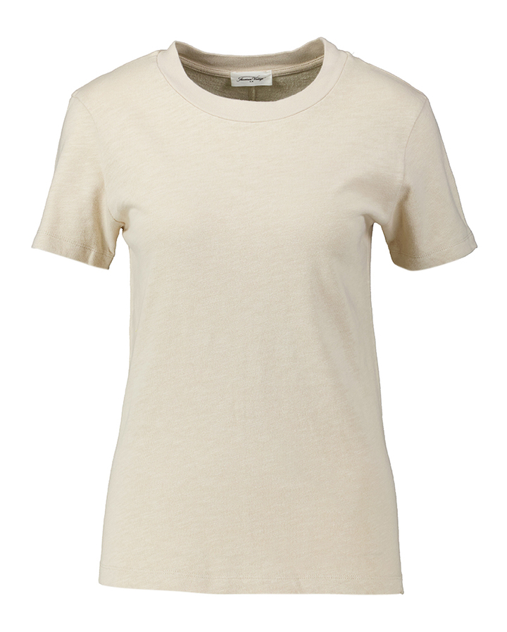 Beige katoenen t-shirt met ronde hals Son American Vintage