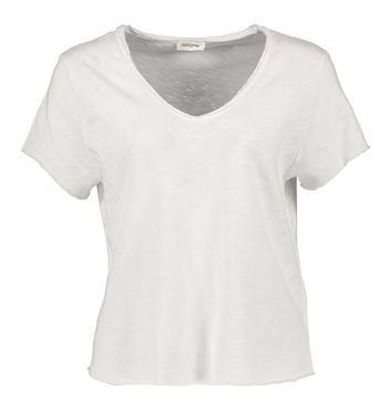Witte katoenen t-shirt met V-hals Son American Vintage