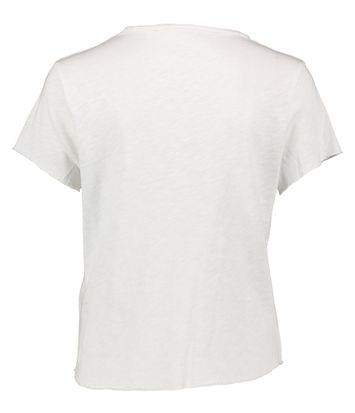 Witte katoenen t-shirt met V-hals Son American Vintage