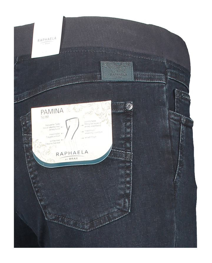 Donkerblauwe slim fit jeans met elastiek Pamina Raphaela 