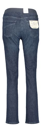 Jeansblauwe slim fit broek met elastiek Pamela Raphaela