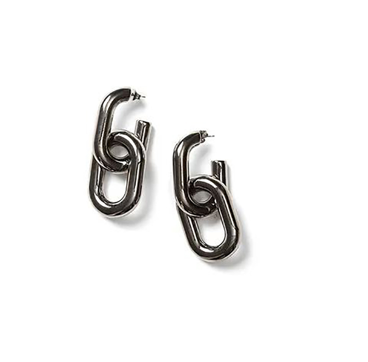 Lumen zilveren metal oorbellen Laurence Delvallez