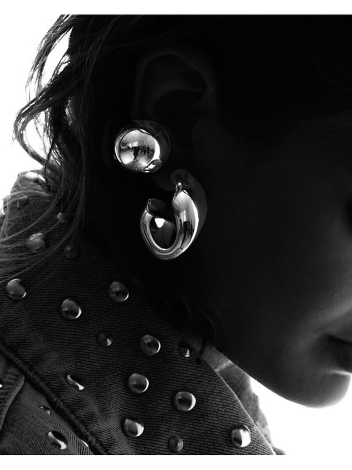 Indigo oorbellen metaal Laurence Delvallez